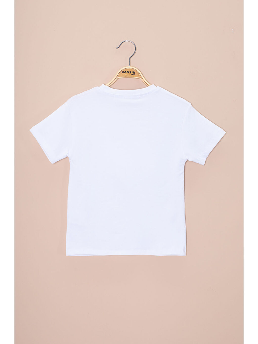 Ekru Araba Baskılı Nakış Detaylı Erkek Çocuk Bisiklet Yaka Tişört 20956-2