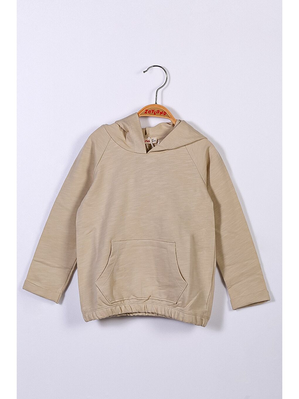 Bej Unisex Çocuk Kapüşonlu Sweatshirt (12Ay-6Yaş)