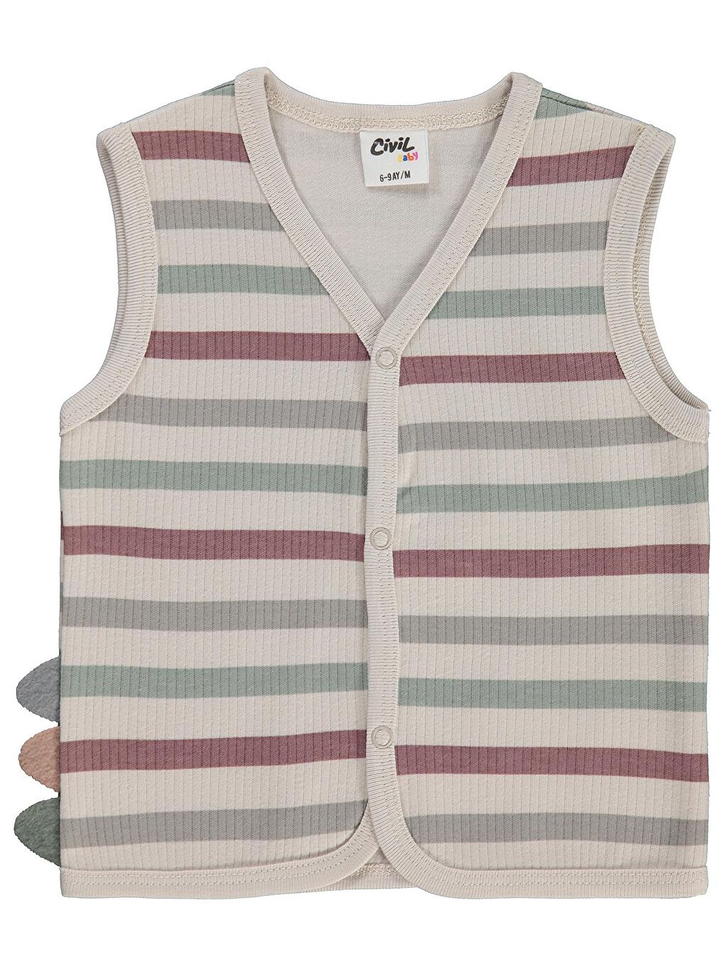 Baby Çizgi 6-18 Ay Yelek - Bej 9-12 Ay