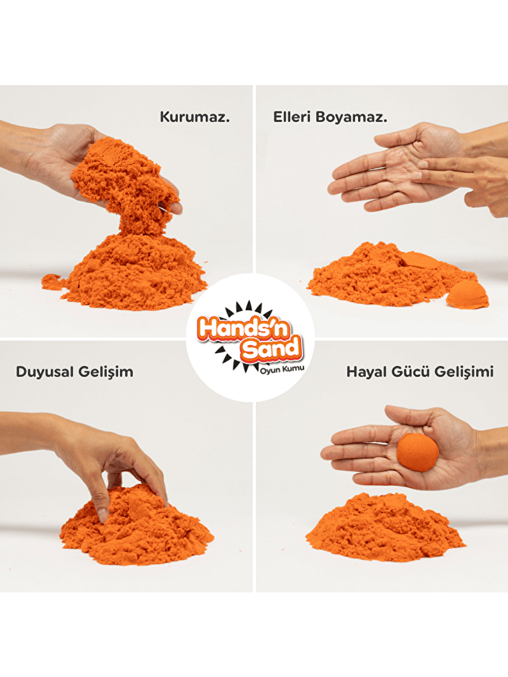 Hands'n Sand Doğal Kinetik Kum 500gr - Turuncu-3