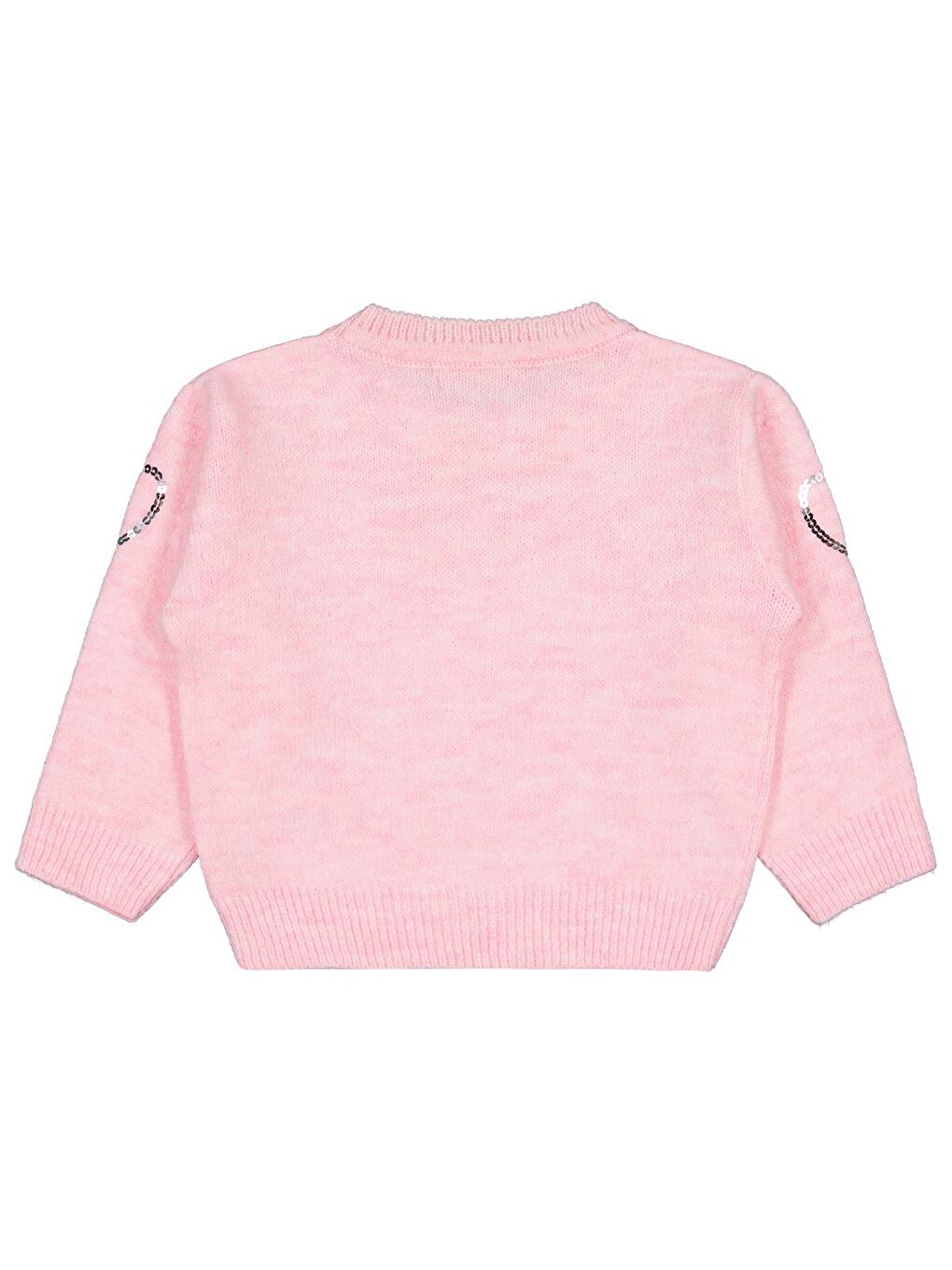 Girls Pullu Kalp Nakışlı 2-5 Yaş Kazak - Pembe 2-3 Yaş-1
