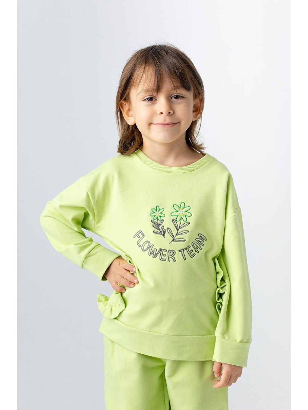 ZEYLAND Yeşil Kız Çocuk Nakış Detaylı Sweatshirt