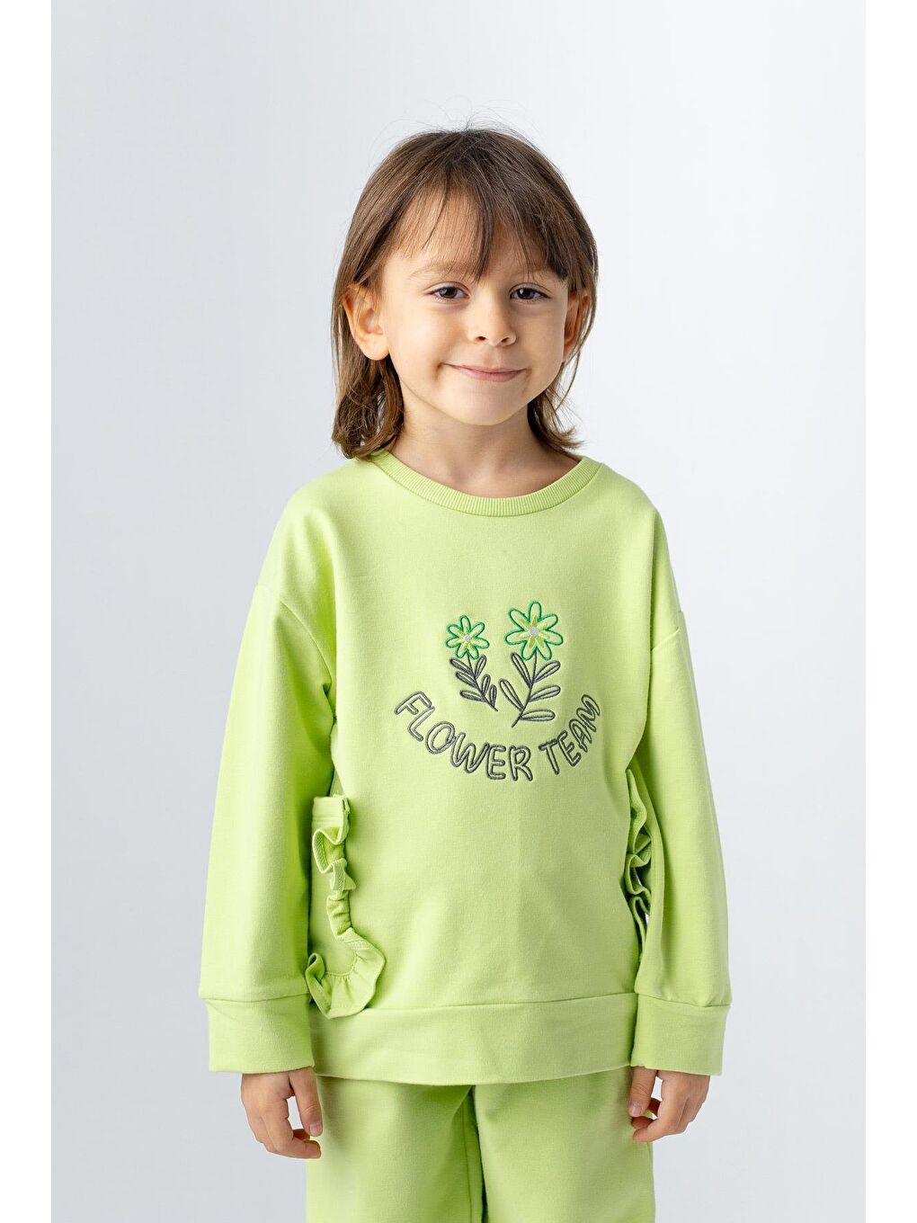 ZEYLAND Yeşil Kız Çocuk Nakış Detaylı Sweatshirt - 1