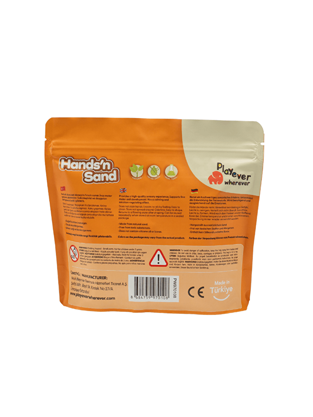 Hands'n Sand Doğal Kinetik Kum 500gr - Turuncu-1