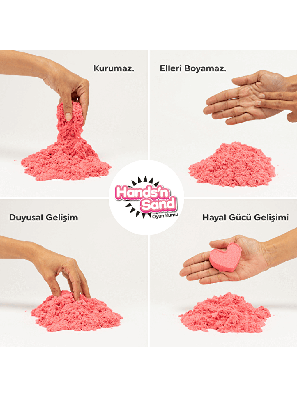 Hands'n Sand Doğal Kinetik Kum 500gr - Pembe-2