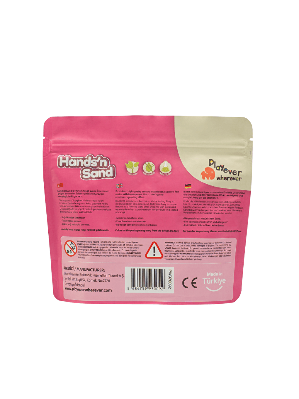 Hands'n Sand Doğal Kinetik Kum 500gr - Pembe-7