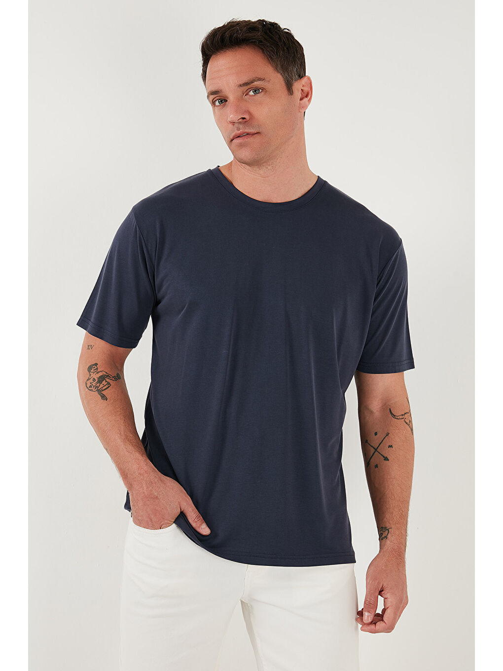 İndigo Regular Fit Bisiklet Yaka Basic Erkek Tişört 5902924-2