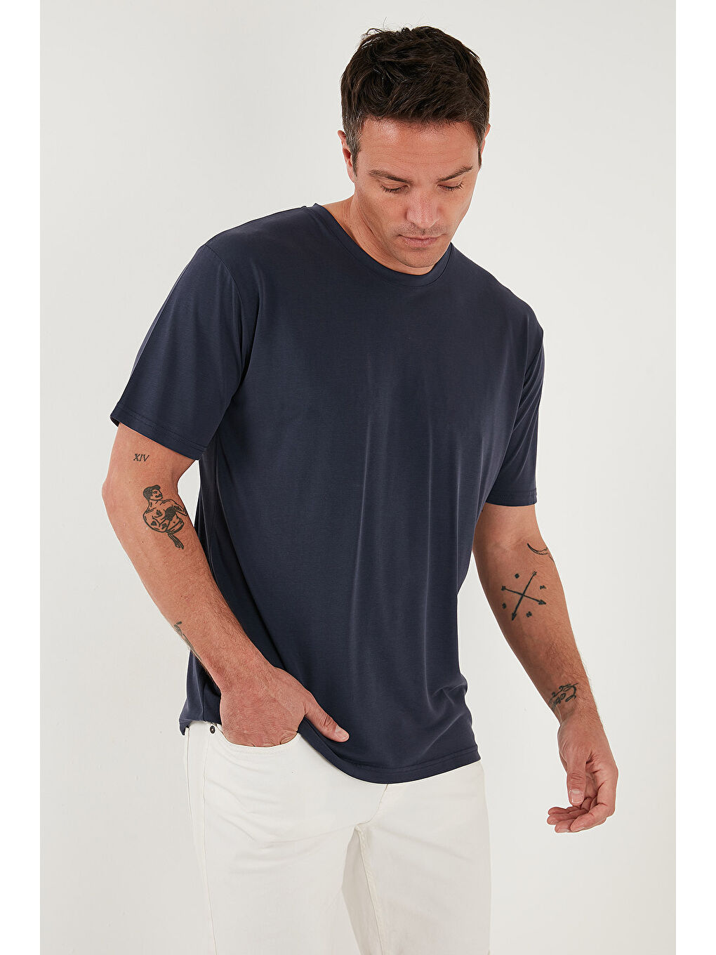 İndigo Regular Fit Bisiklet Yaka Basic Erkek Tişört 5902924-4