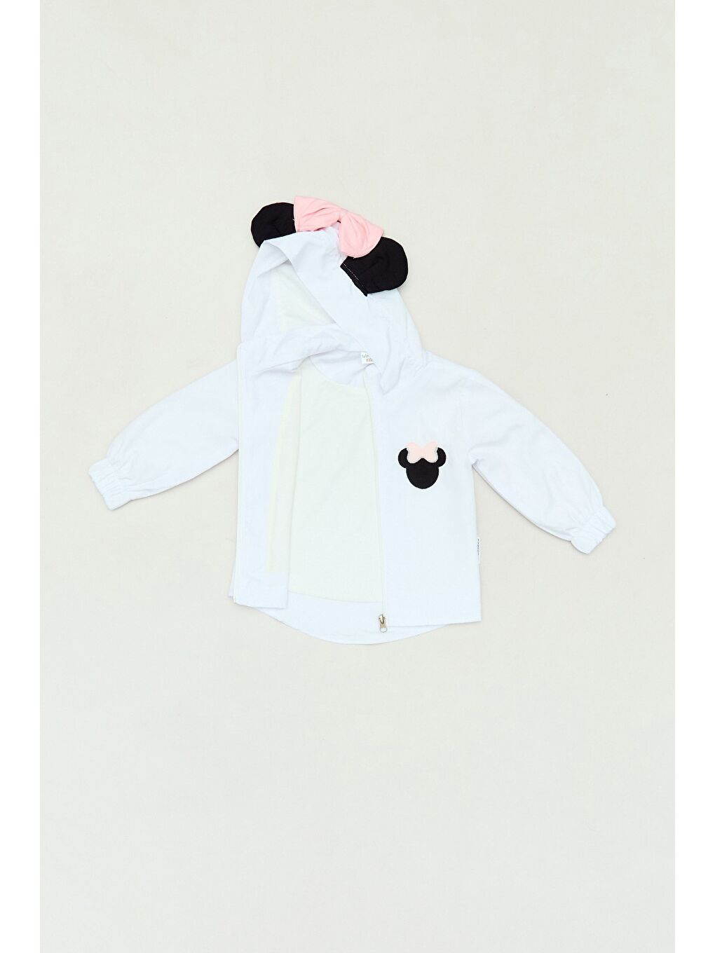 Pembe %100 Pamuk Fiyonk Detaylı Baskılı Jogger 3 Lü Kız Çocuk Takım-2