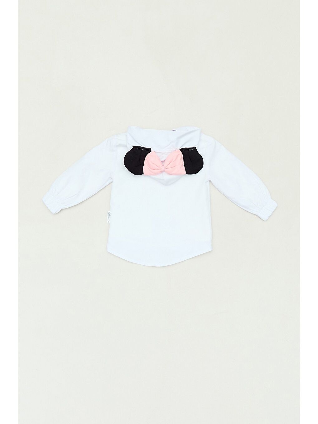 Pembe %100 Pamuk Fiyonk Detaylı Baskılı Jogger 3 Lü Kız Çocuk Takım-3