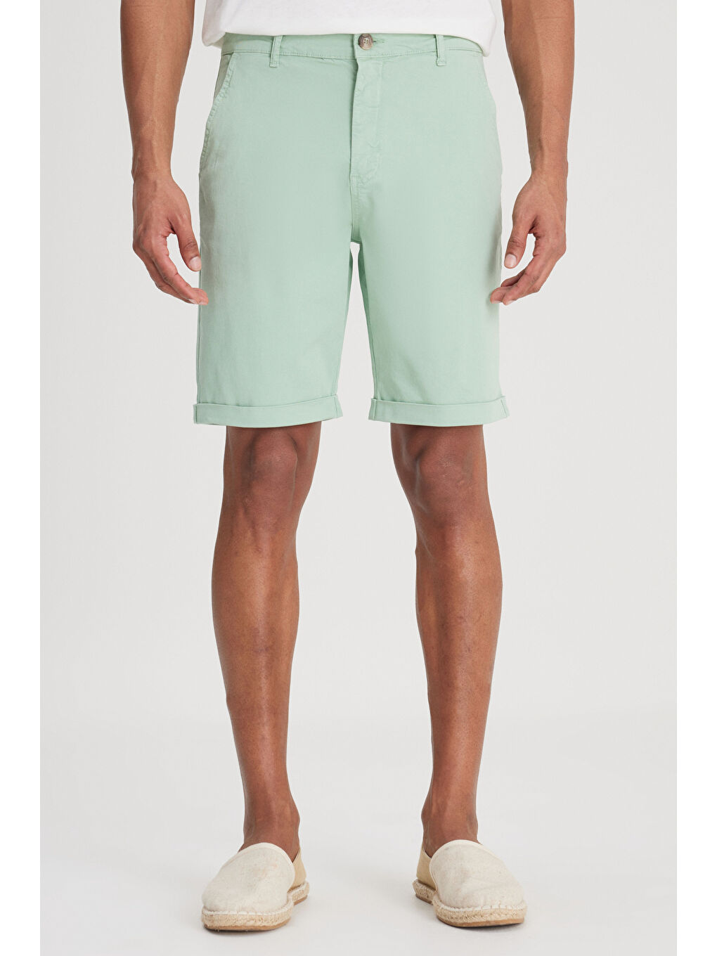 Regular Fit Normal Kesim Normal Bel Mint Yeşili Şort-4