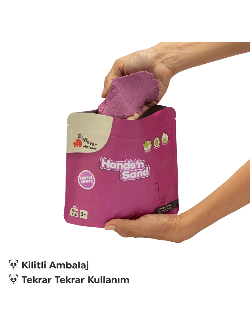 Hands'n Sand Doğal Kinetik Kum 500gr - Mor-3