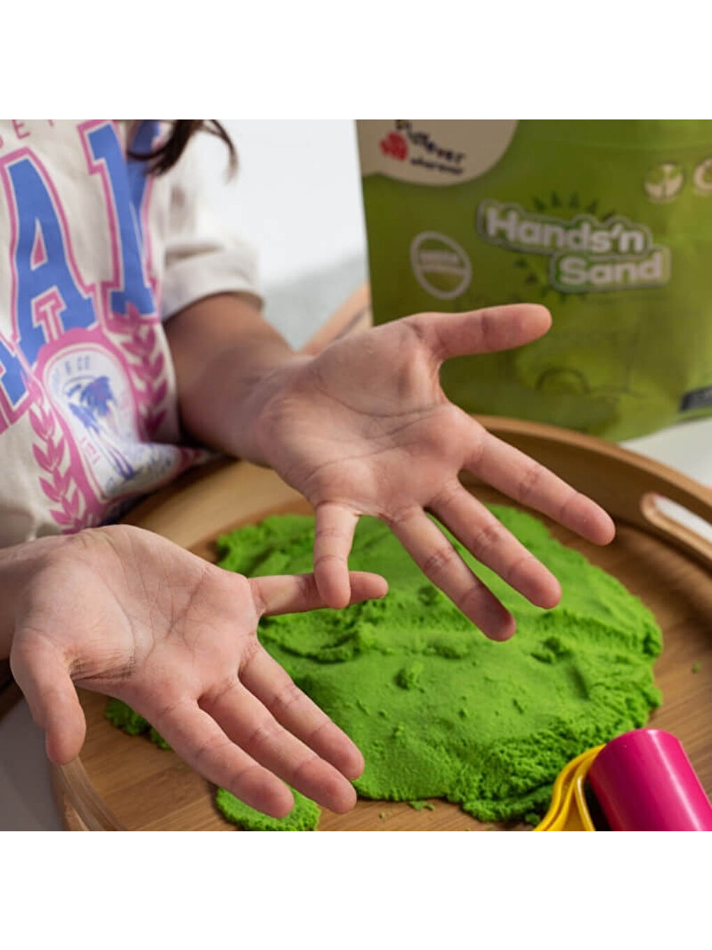 Hands'n Sand Doğal Kinetik Kum 500gr - Yeşil-5