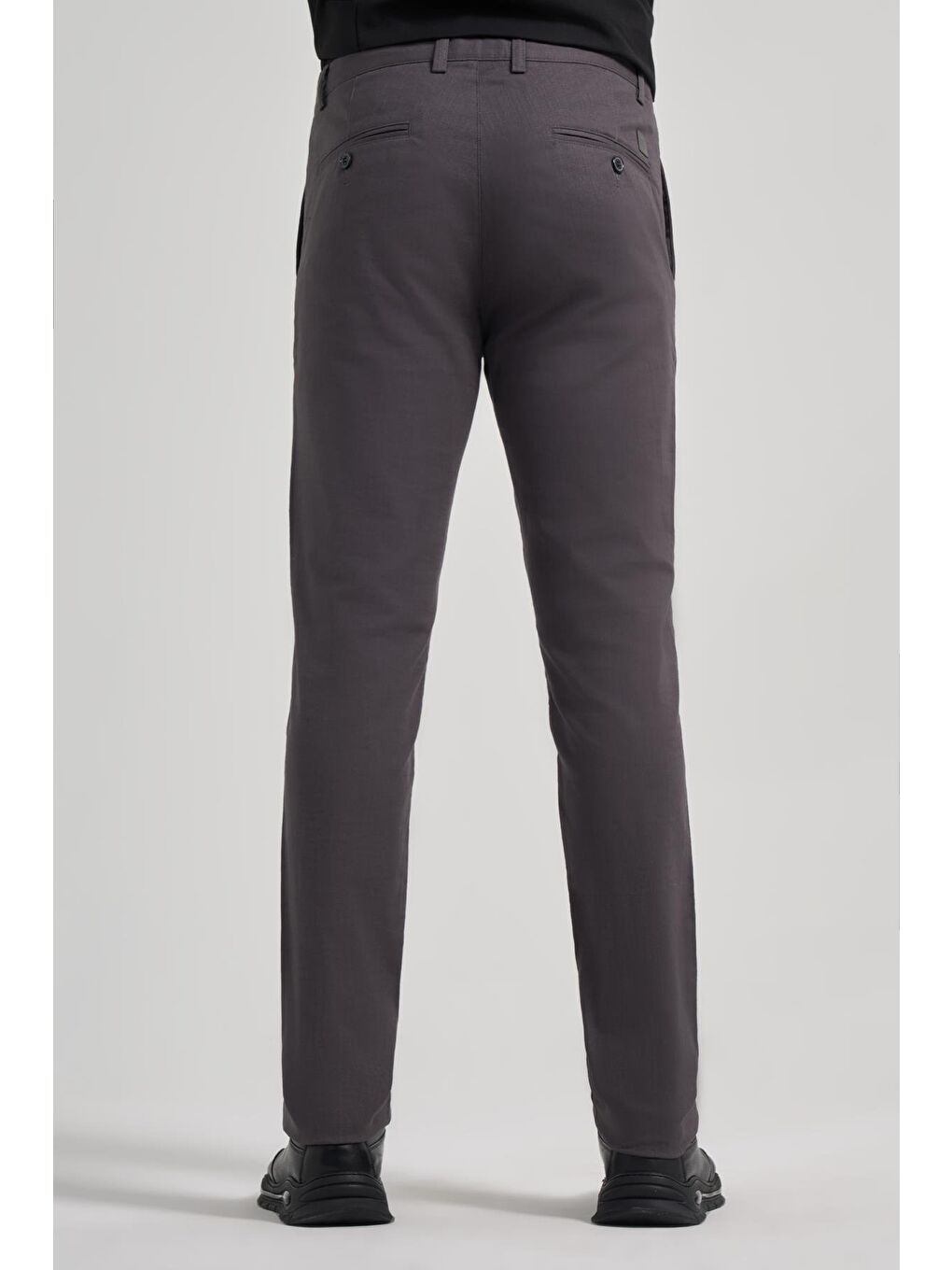 Koyu Antrasit Pamuklu Yandan Cepli Casual Slim Fit Chino Pantolon 1003240151-4