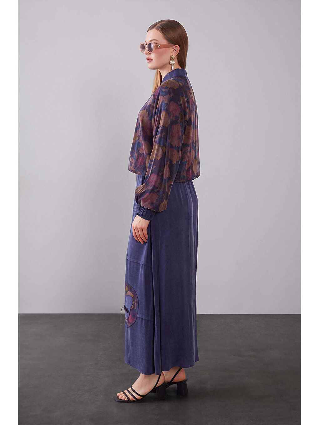 Fermuar Detay Cupra Kumaş Ceket Etek Takım 131080 Mürdüm-2