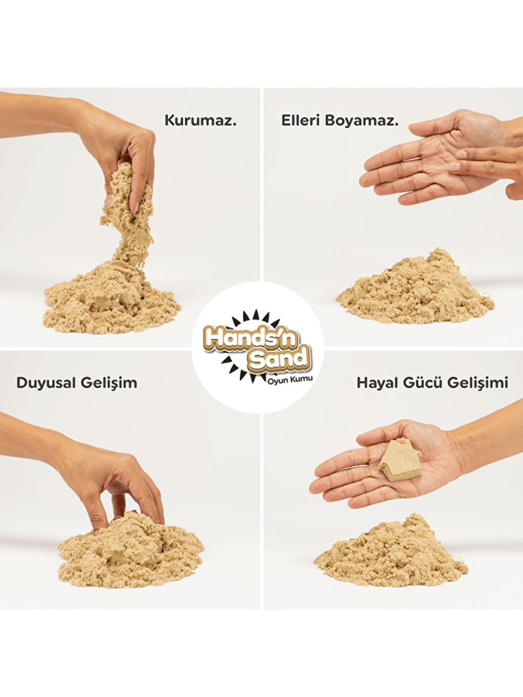 Hands'n Sand Doğal Kinetik Kum 500gr - Naturel-2