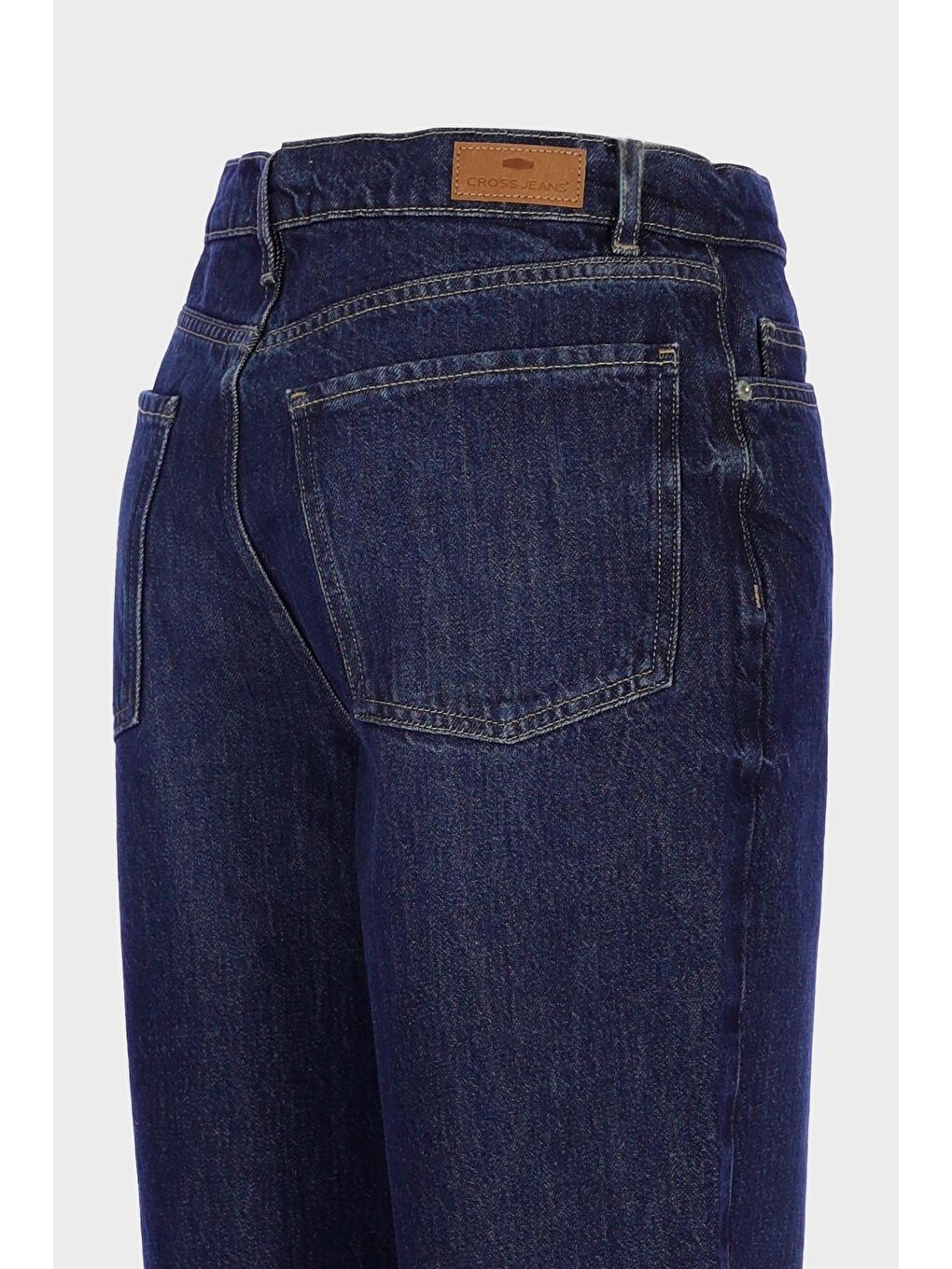 Ariana Koyu Mavi Yüksek Bel Patı Fermuarlı Mom Fit Jean Pantolon C 4934-021-2