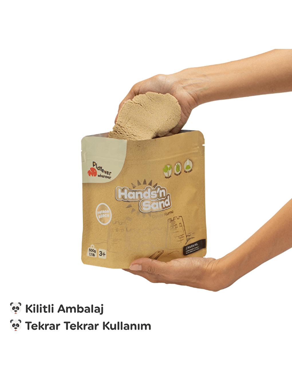 Hands'n Sand Doğal Kinetik Kum 500gr - Naturel-3