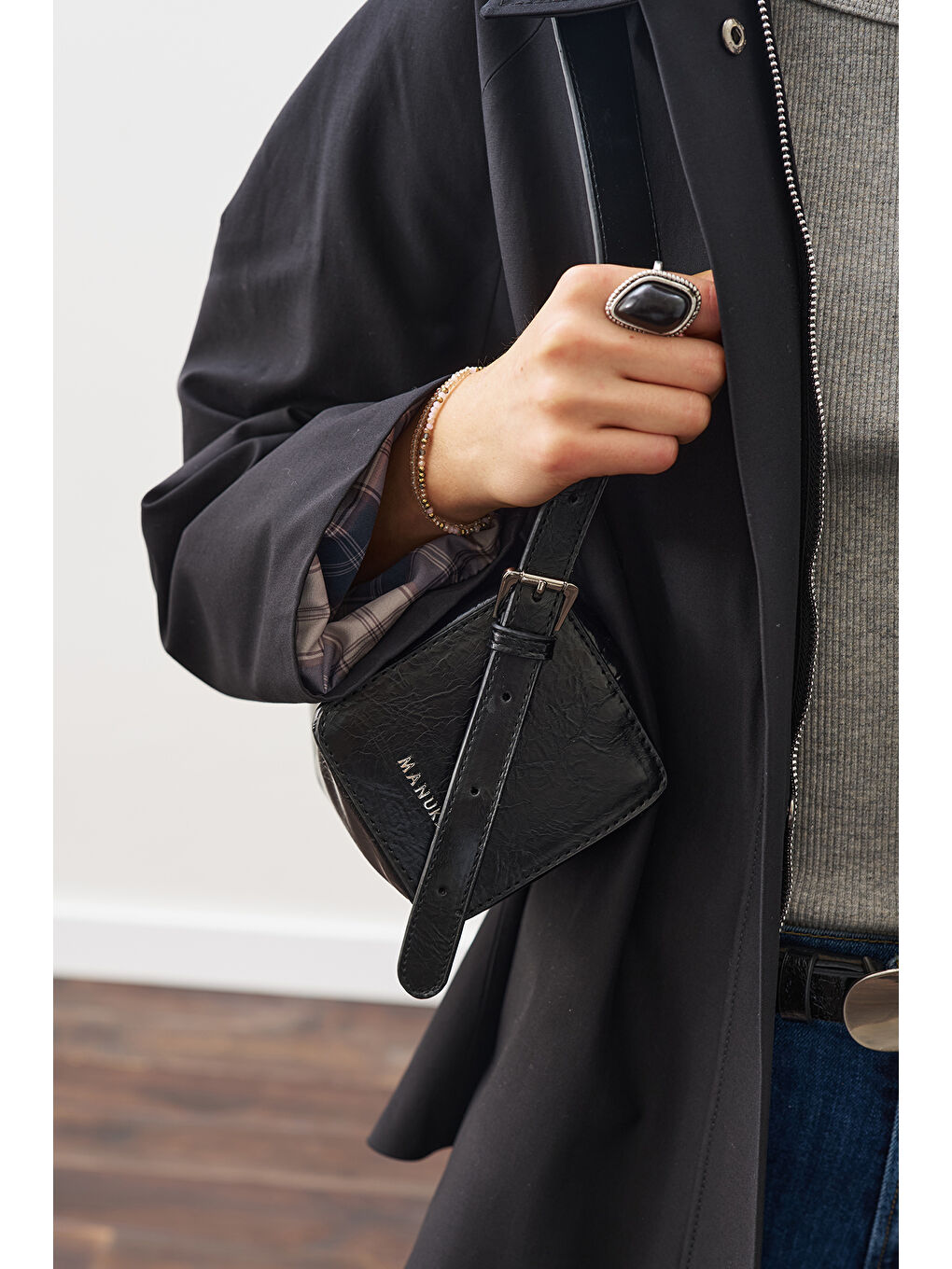 Nour Deri Çanta Siyah-1