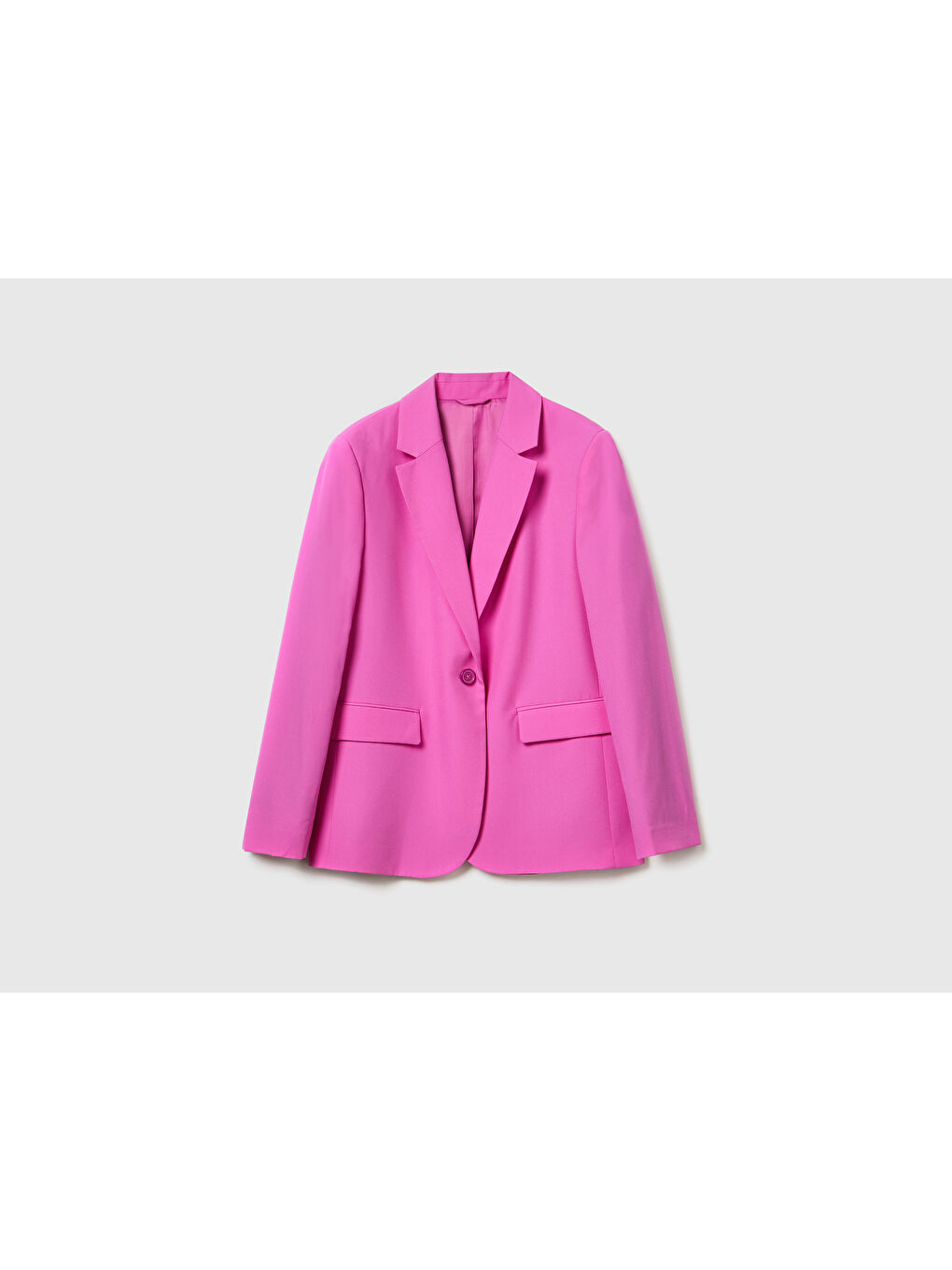 United Colors Of Benetton Kadın Pembe Regular Fit Tek Düğmeli Blazer Ceket