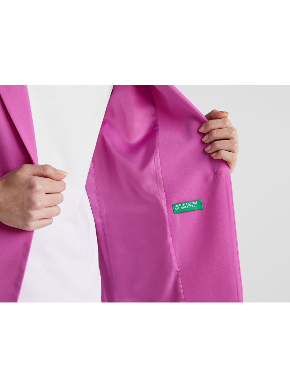 United Colors Of Benetton Kadın Pembe Regular Fit Tek Düğmeli Blazer Ceket - 2