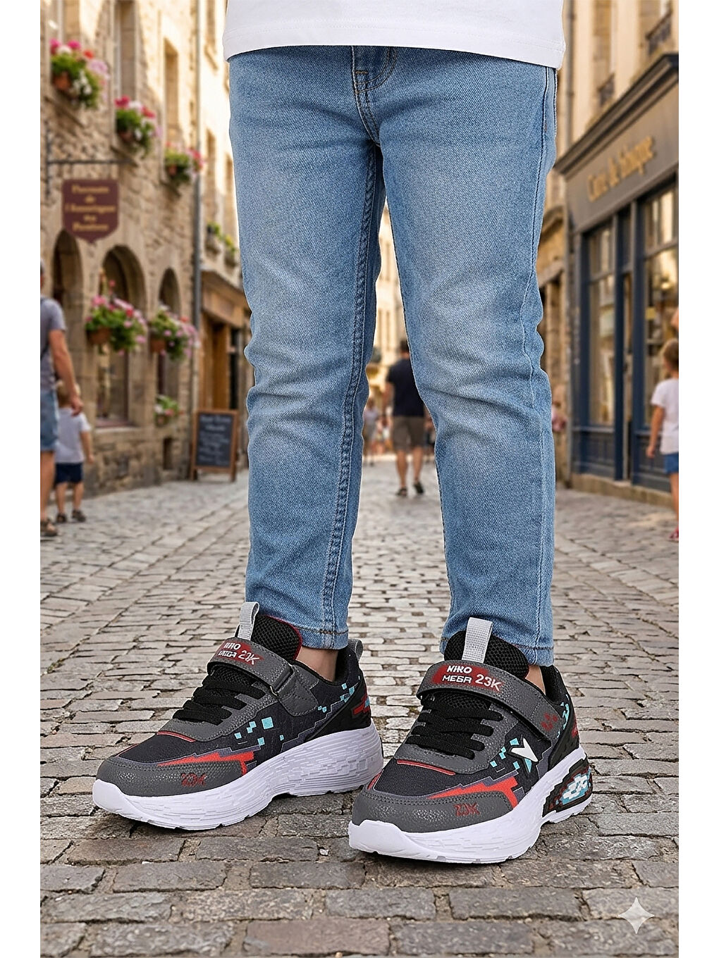 Gri Craft Günlük Cırtlı Erkek Çocuk Spor Ayakkabı-2