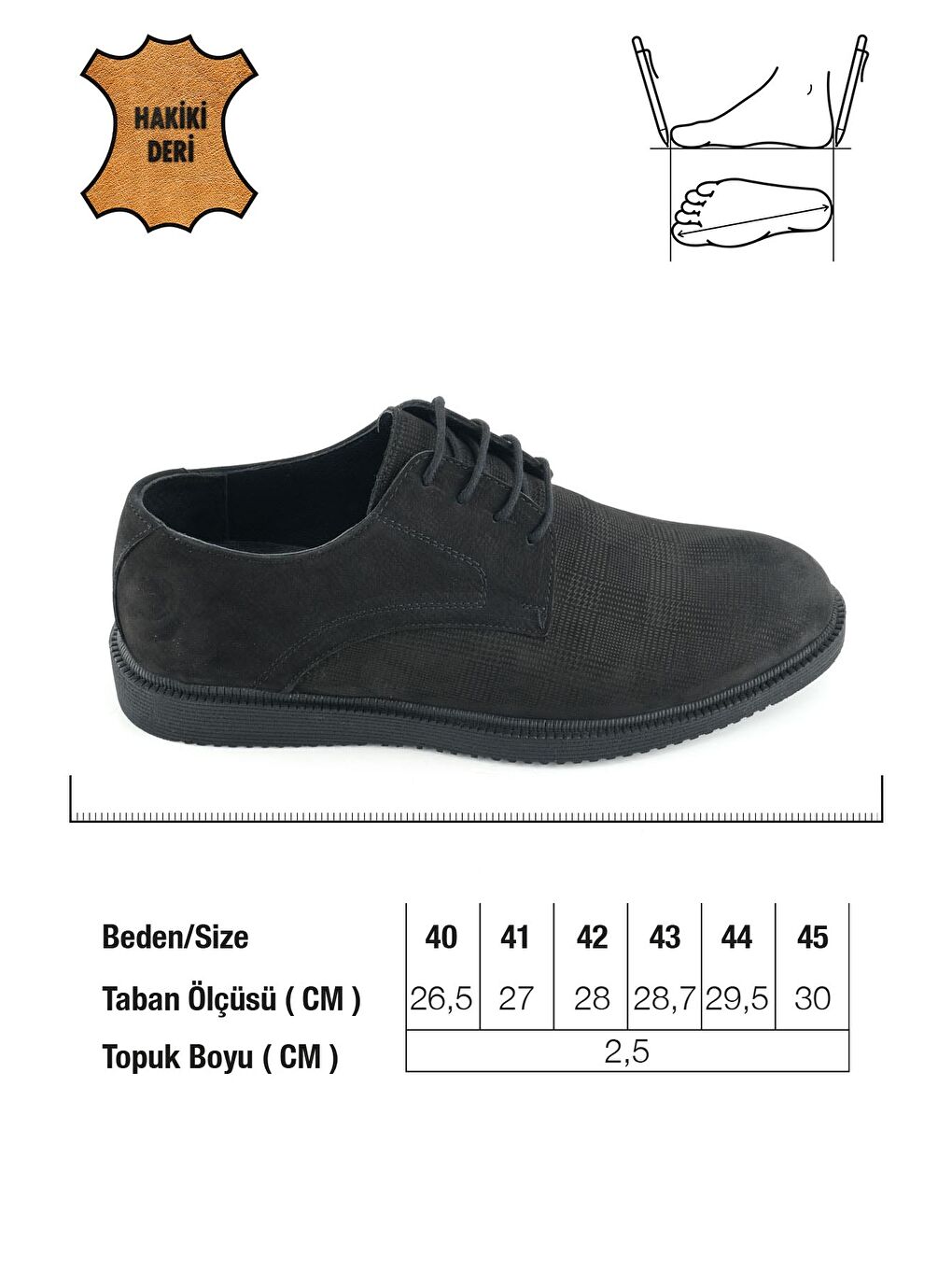 Siyah Erkek İç Dış Hakiki Deri Ortopedik Rahat Taban Bağcıklı Ayarlanabilir Günlük Klasik Ayakkabı-1