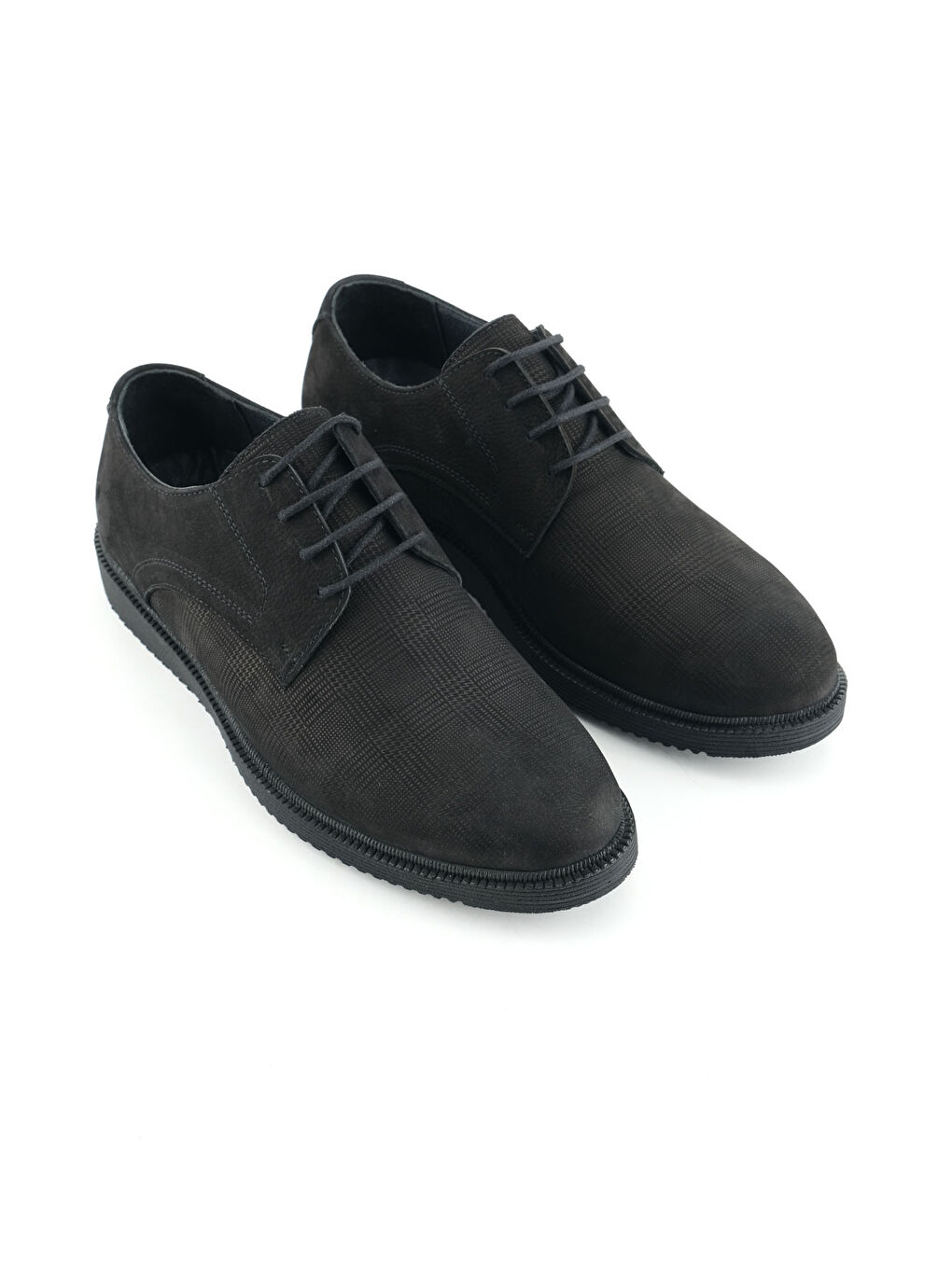 Siyah Erkek İç Dış Hakiki Deri Ortopedik Rahat Taban Bağcıklı Ayarlanabilir Günlük Klasik Ayakkabı-2