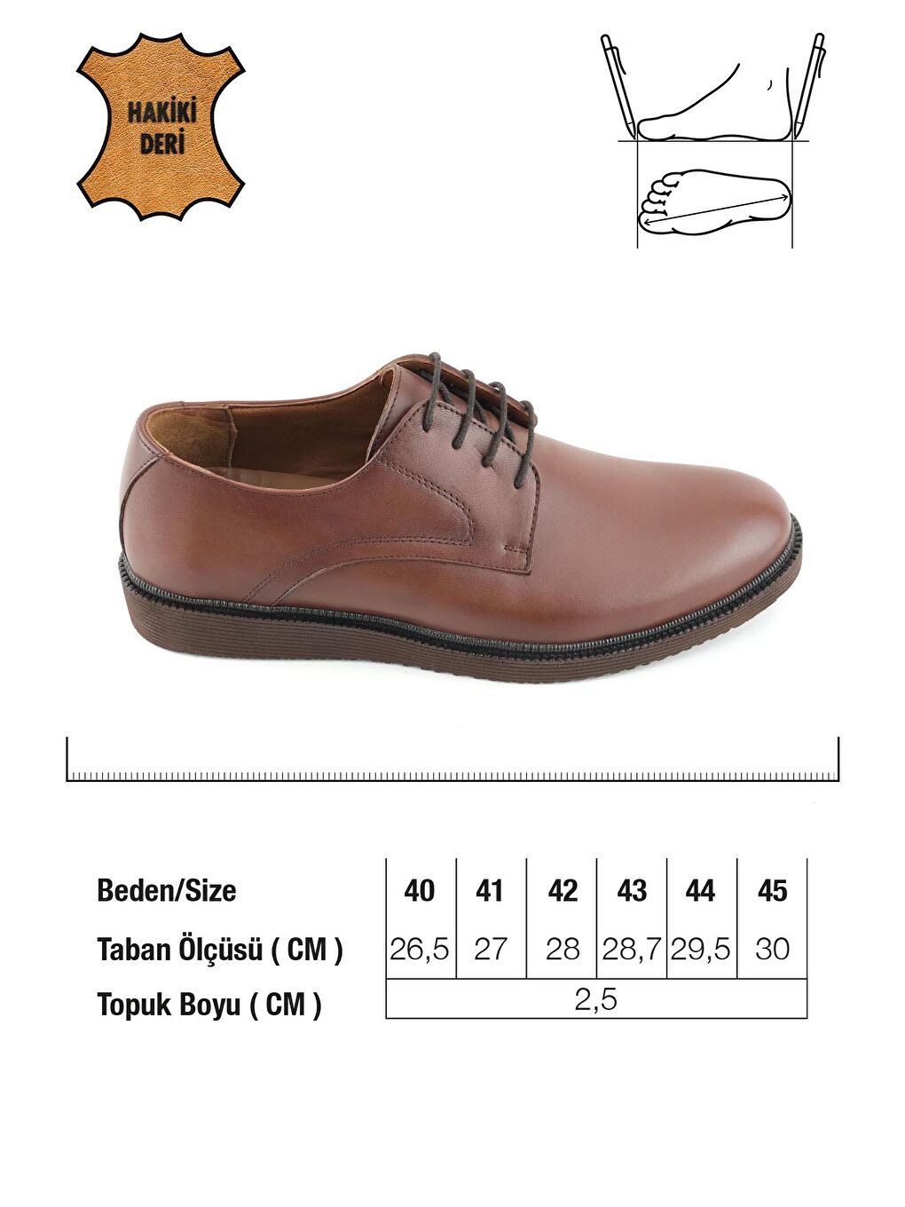 Kahverengi Erkek İç Dış Hakiki Deri Ortopedik Rahat Taban Bağcıklı Ayarlanabilir Günlük Klasik Ayakkabı-1