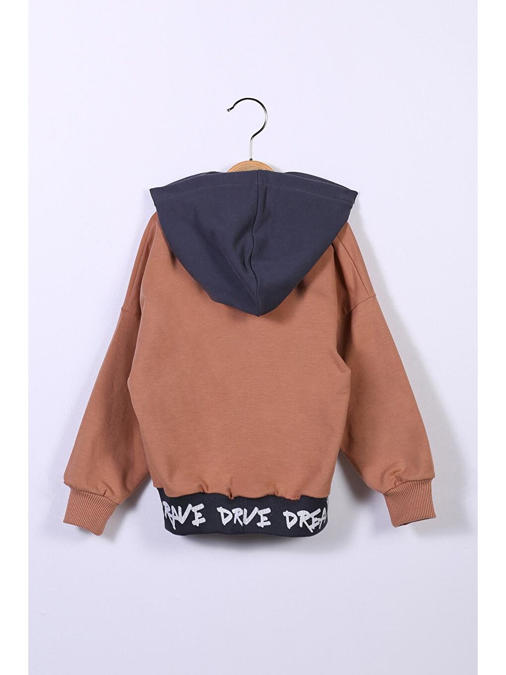 Pembe Kız Çocuk Kapüşonlu Fermuarlı Sweatshirt-1