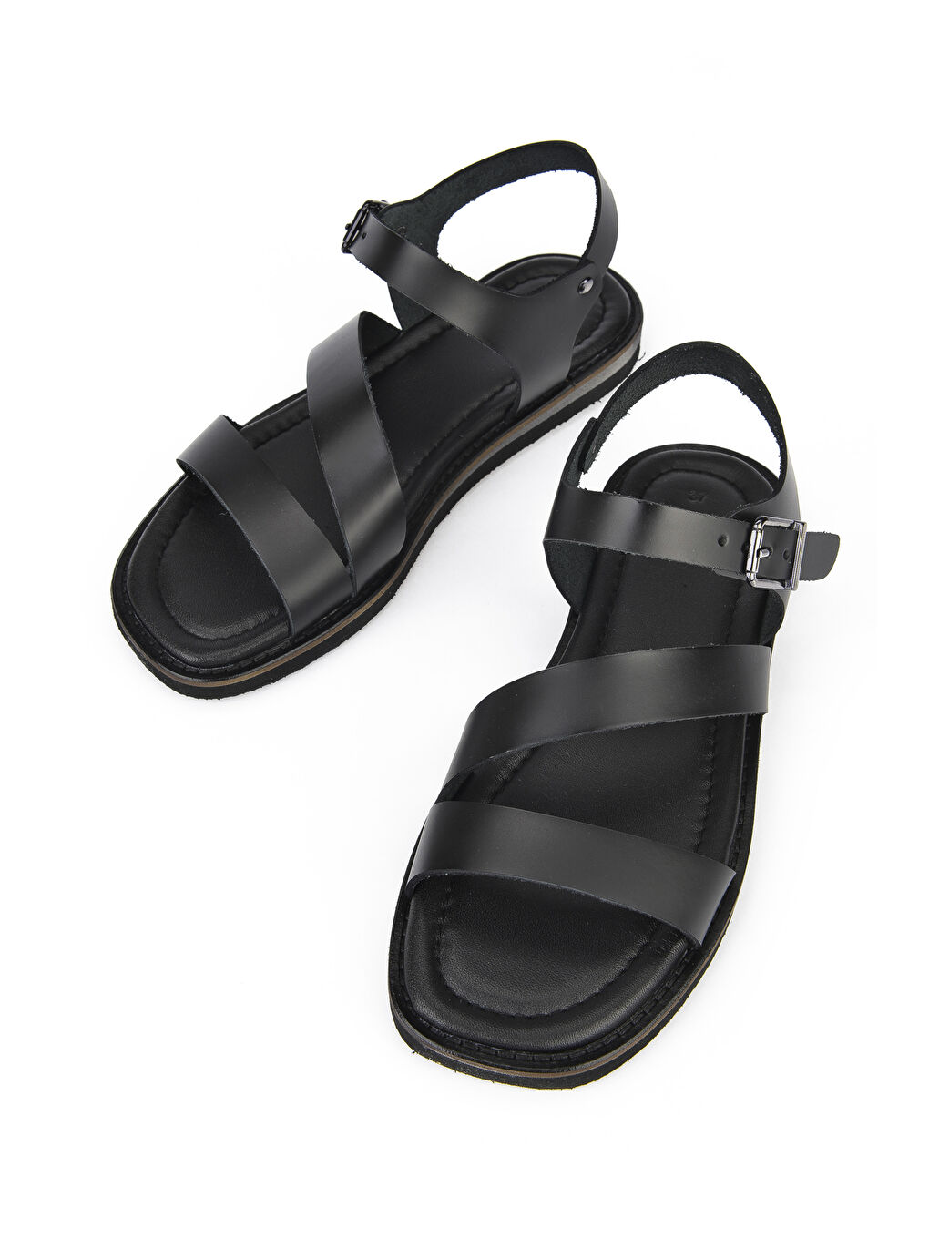 Kadın Hakiki Deri Sandalet 1411009Z410 Siyah