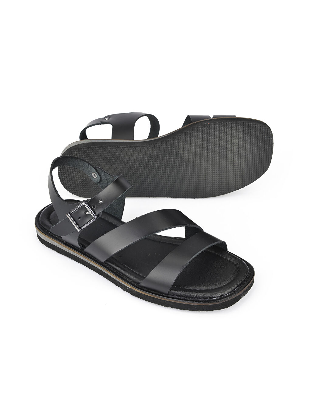 Kadın Hakiki Deri Sandalet 1411009Z410 Siyah-1