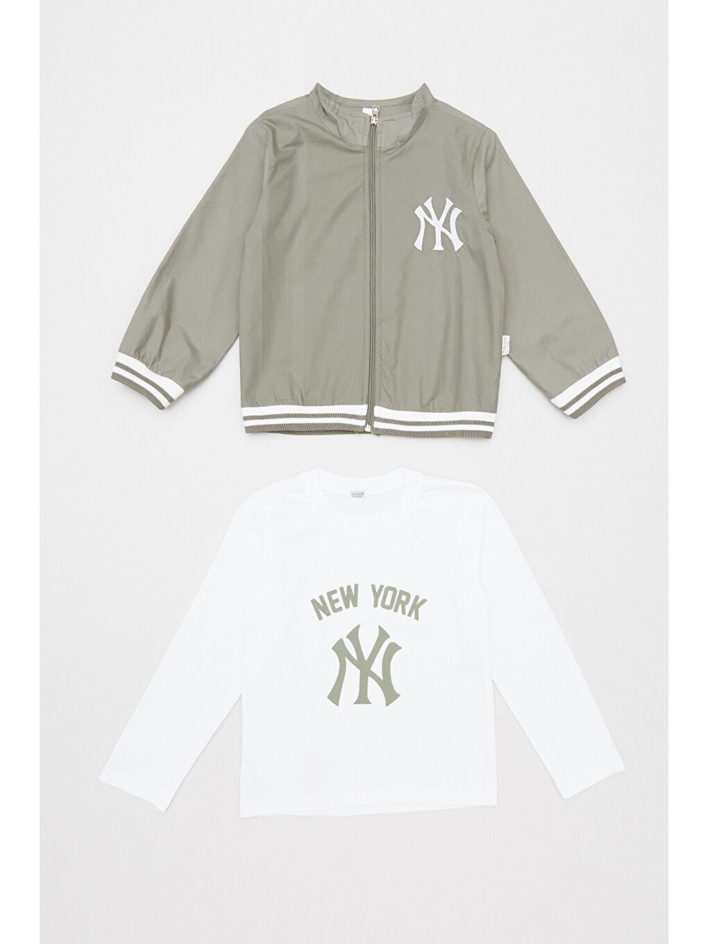 Haki Ny Nakışlı Paraşüt Kumaş Erkek Çocuk 3 Lü Takım-2