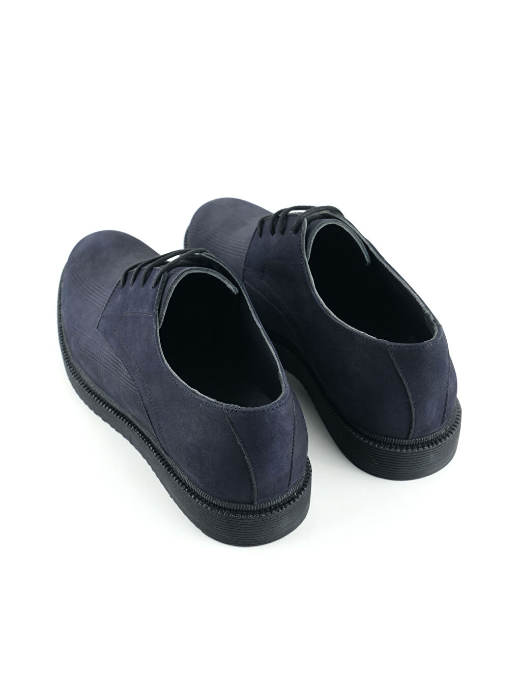 Lacivert Erkek İç Dış Hakiki Deri Ortopedik Rahat Taban Bağcıklı Ayarlanabilir Günlük Klasik Ayakkabı-3