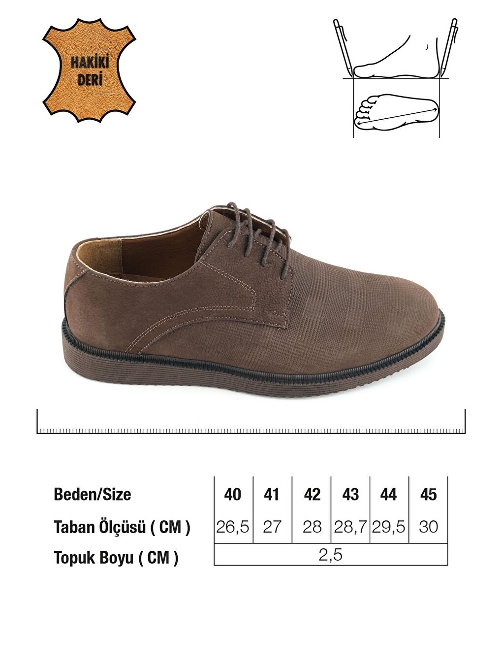 Kahverengi Erkek İç Dış Hakiki Deri Ortopedik Rahat Taban Bağcıklı Ayarlanabilir Günlük Klasik Ayakkabı-1