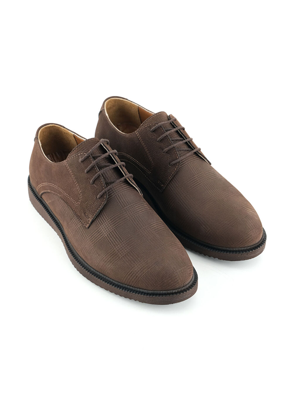 Kahverengi Erkek İç Dış Hakiki Deri Ortopedik Rahat Taban Bağcıklı Ayarlanabilir Günlük Klasik Ayakkabı-2