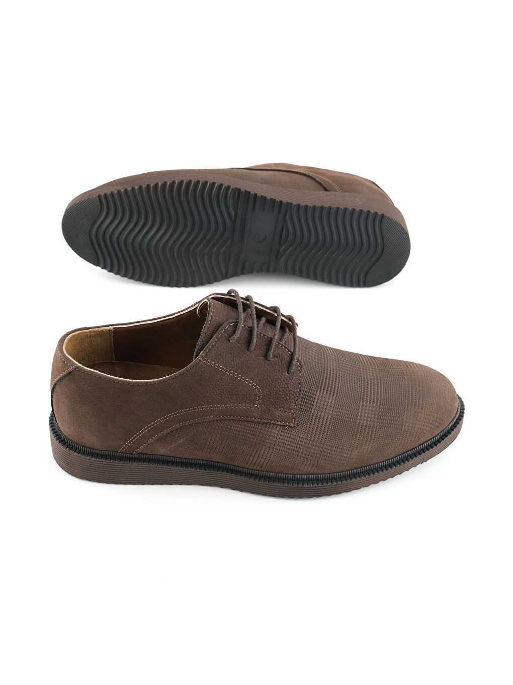 Kahverengi Erkek İç Dış Hakiki Deri Ortopedik Rahat Taban Bağcıklı Ayarlanabilir Günlük Klasik Ayakkabı-4