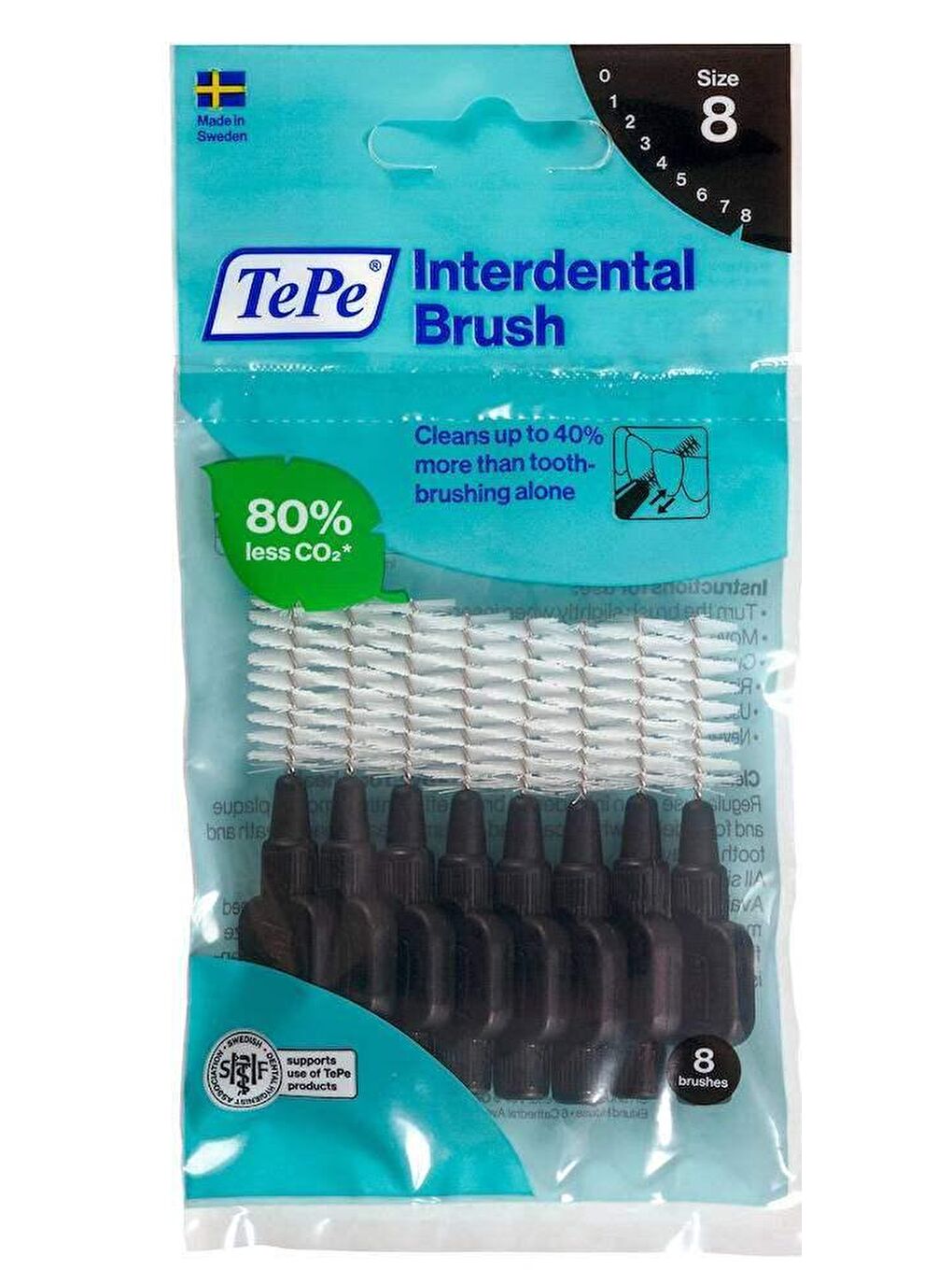 Tepe Siyah Interdental Brush Arayüz Fırçası Siyah 1.5 mm 8 li