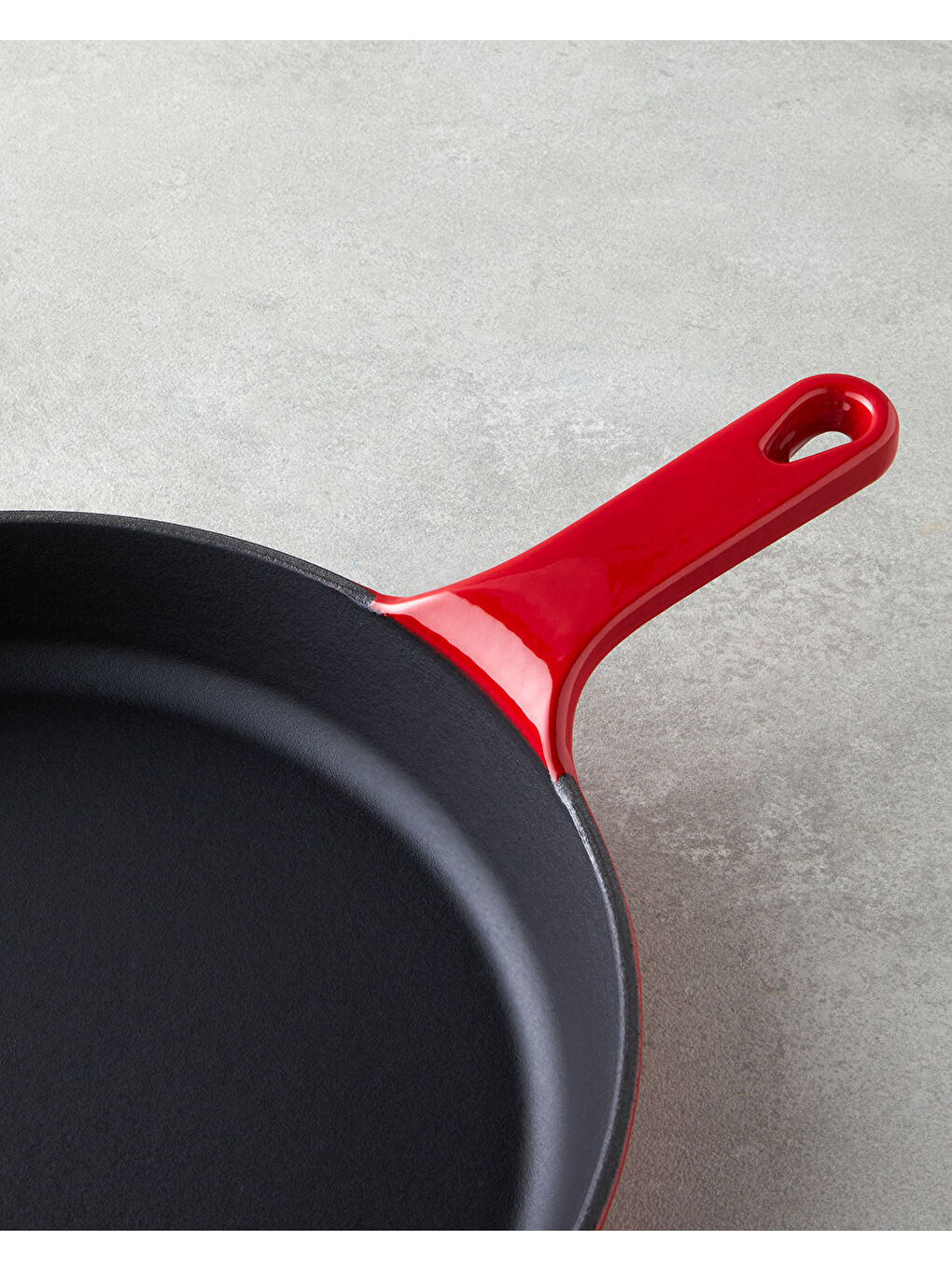 Demir Döküm Yuvarlak Tava Kırmızı-1