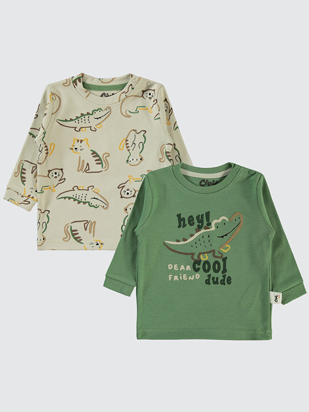 Civil Bebek 2'li Sweatshirt 6-18 Ay Yeşil