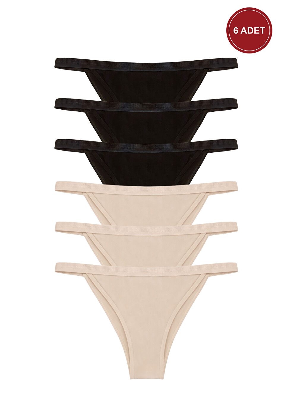 Siyah Kadın 6'lı Yumuşak Dokulu Viskon Külot