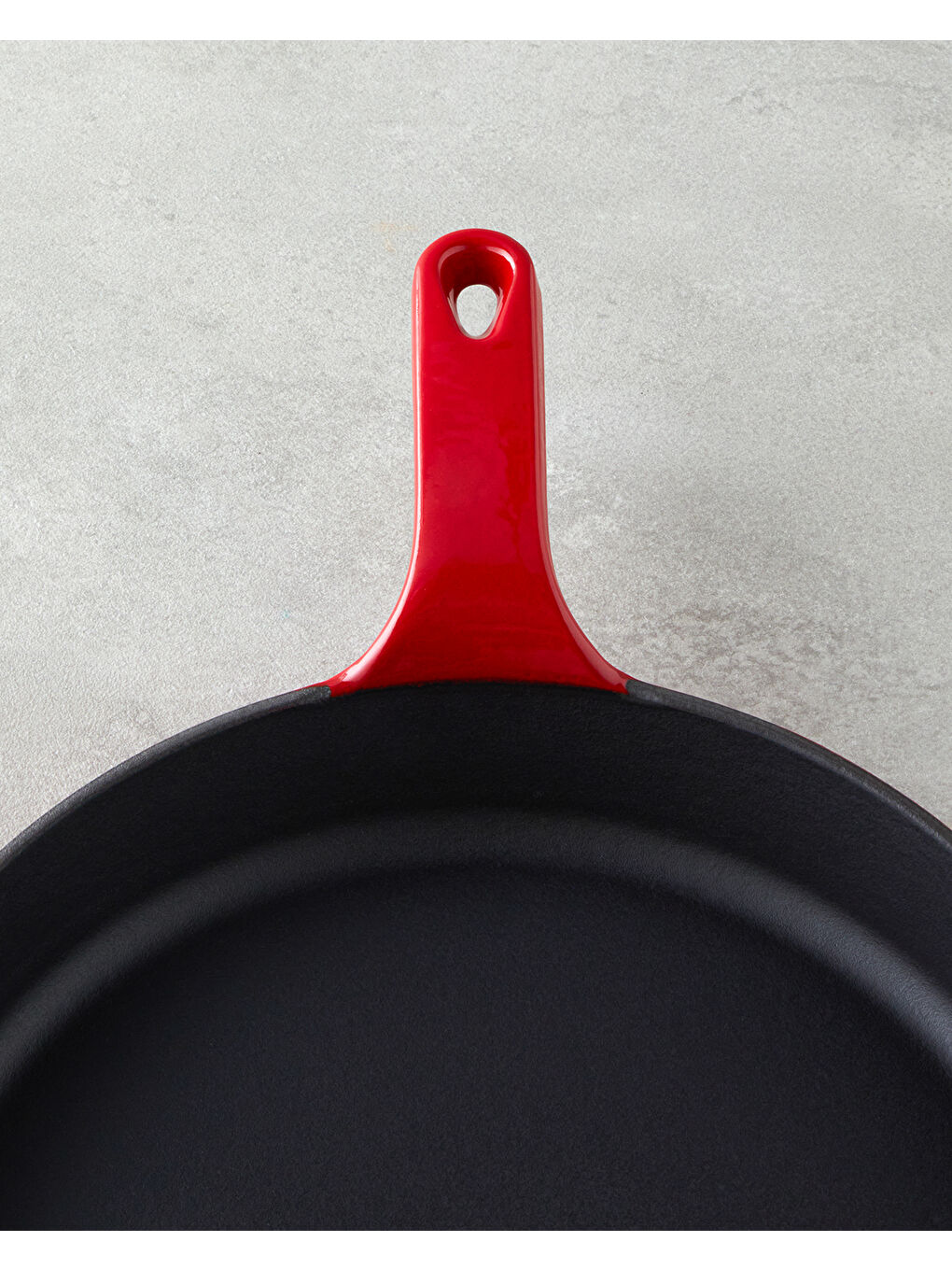 Demir Döküm Yuvarlak Tava Kırmızı-2