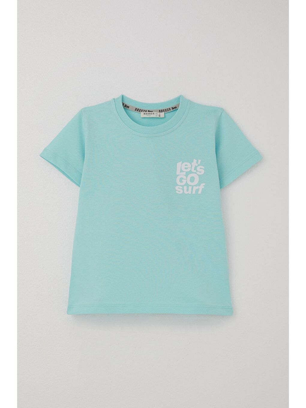 Erkek Çocuk Şortlu Takım Sırt Kısmı Sörfçü Dinozor Baskılı Açık Mavi (2-6 Yaş)-1