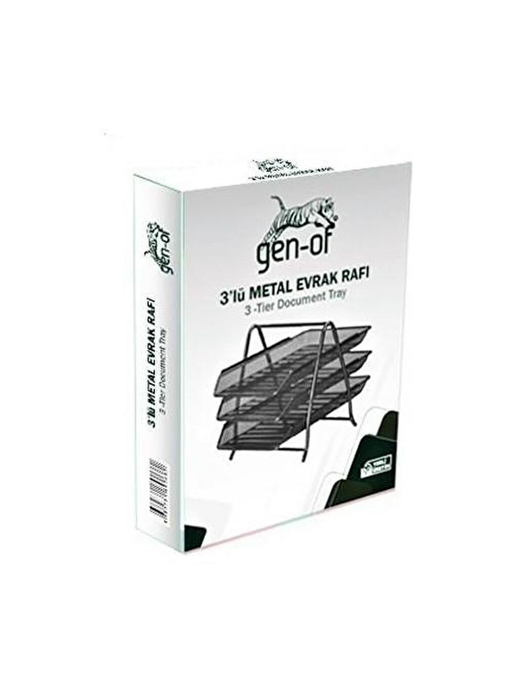 Gen-Of Siyah Metal Ofis Seti Siyah(Metal Evrak Rafı+3'Lü Masa Seti) - 3