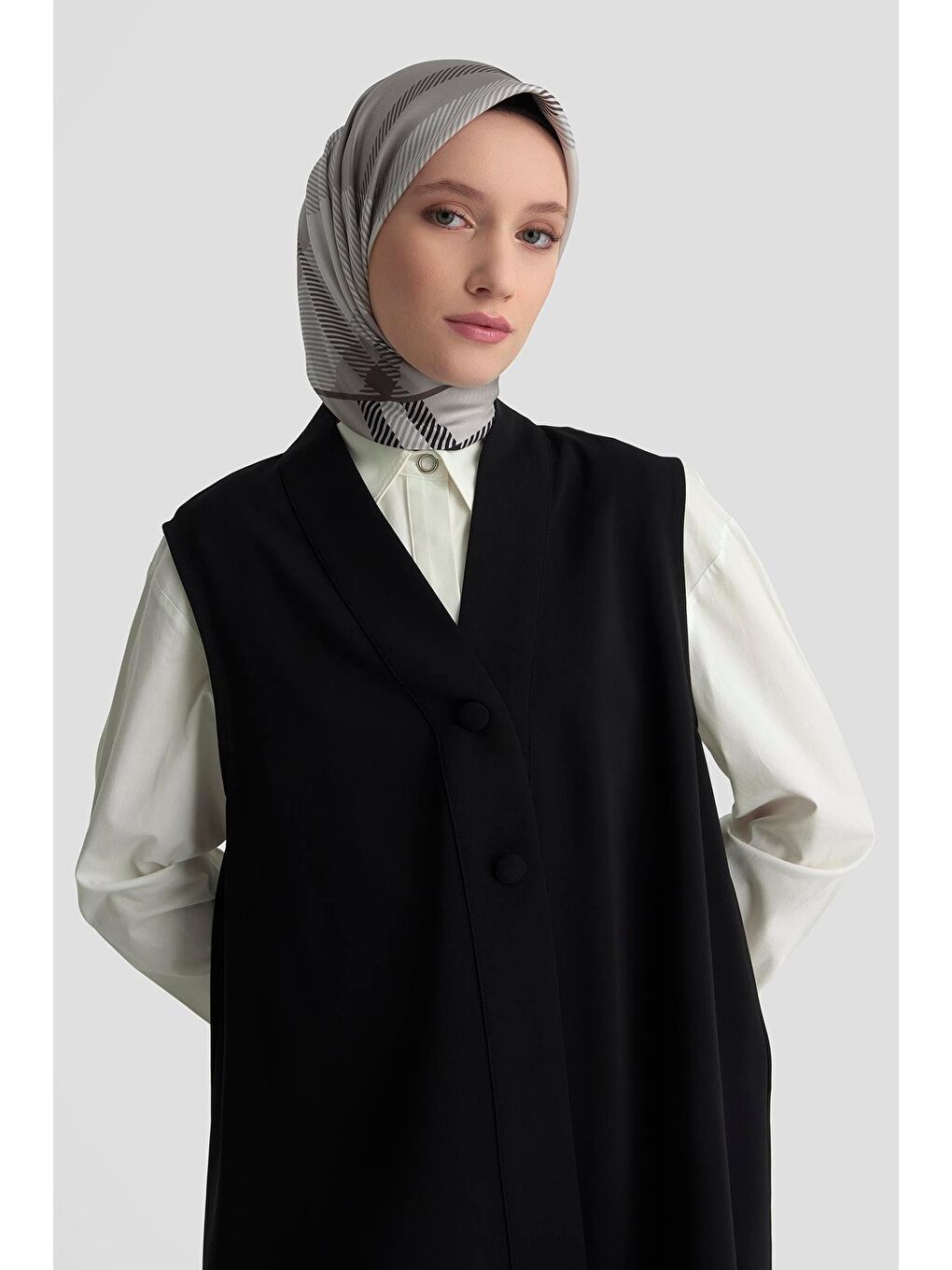 Asimetrik Yelek 25K4801 Siyah-2