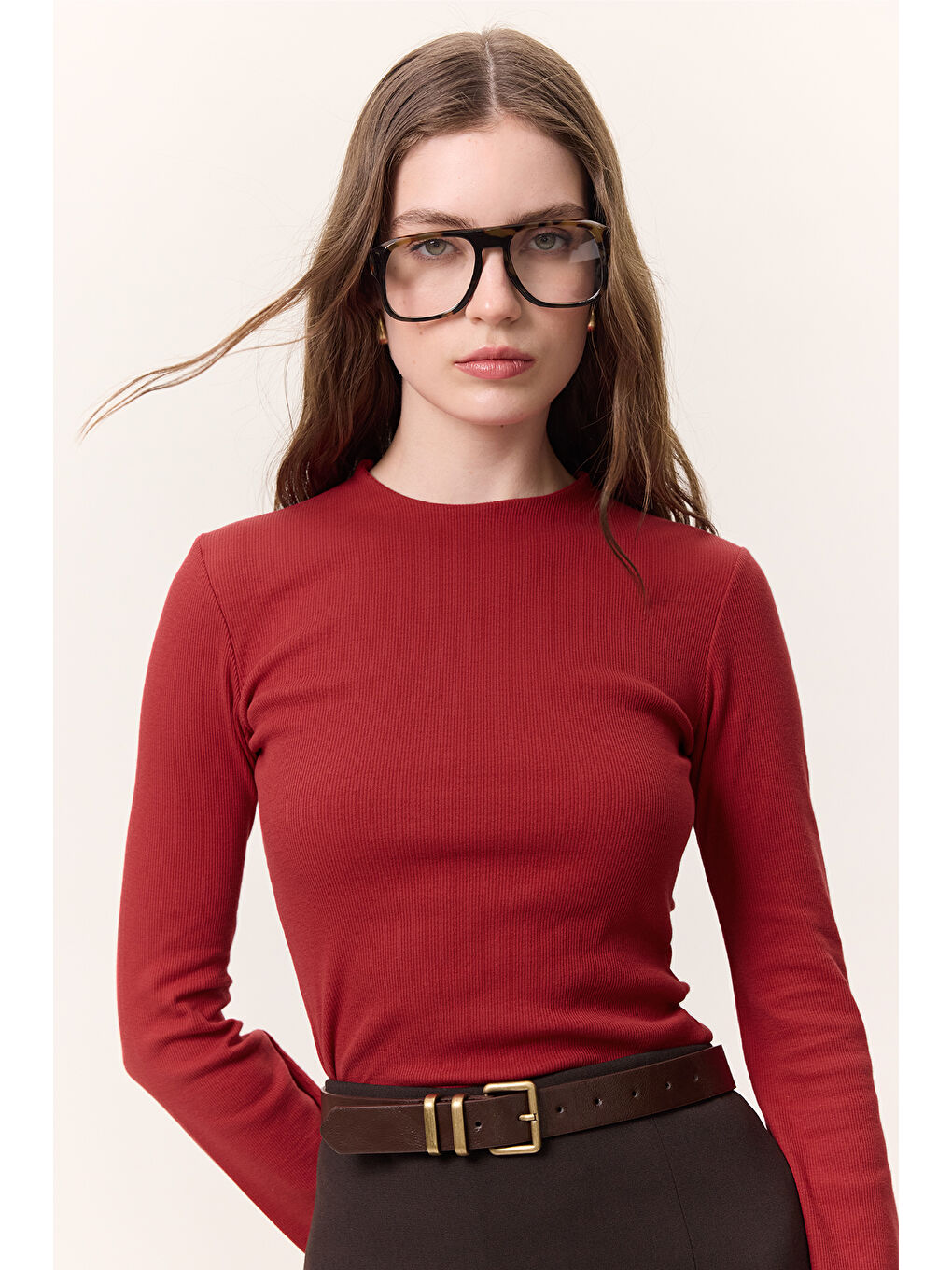 Evaze Kollu Body Kırmızı