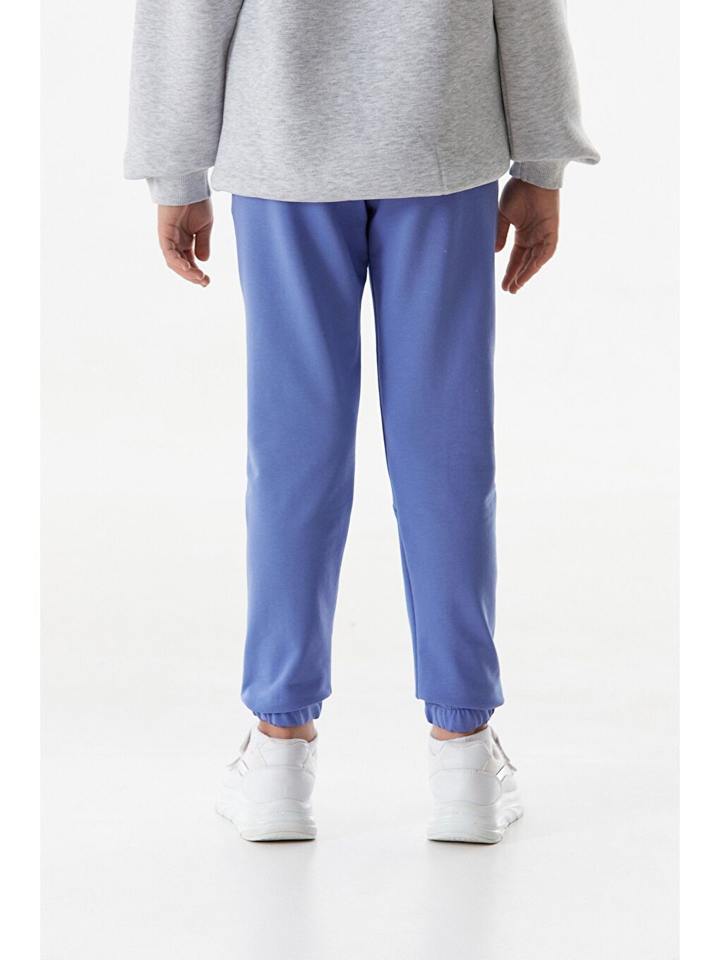 Mor Beli Lastikli Çift Cepli Çimalı Jogger Unisex Çocuk Eşofman Altı-3