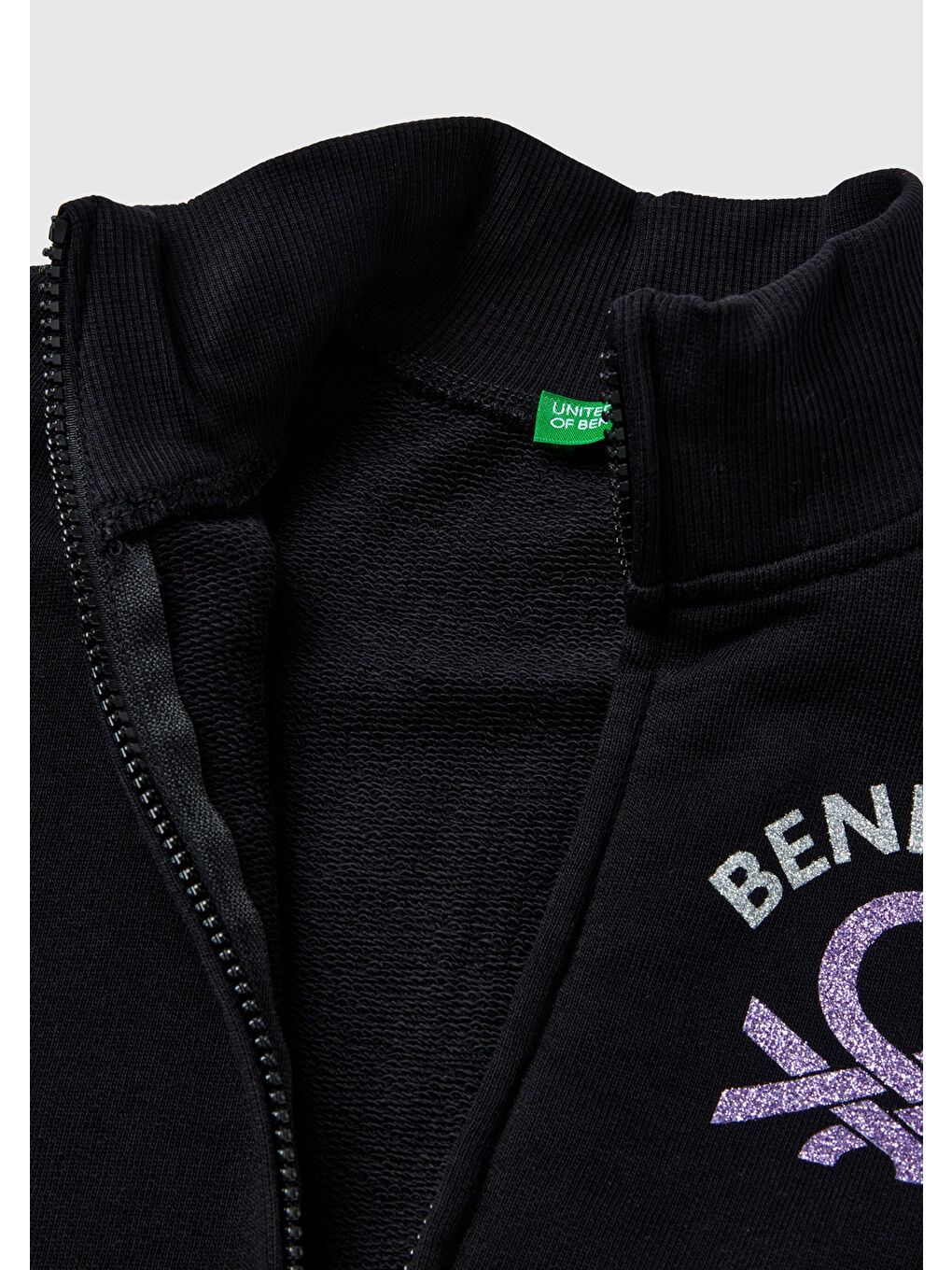 Kız Çocuk Siyah Baskılı Sweatshirt-1