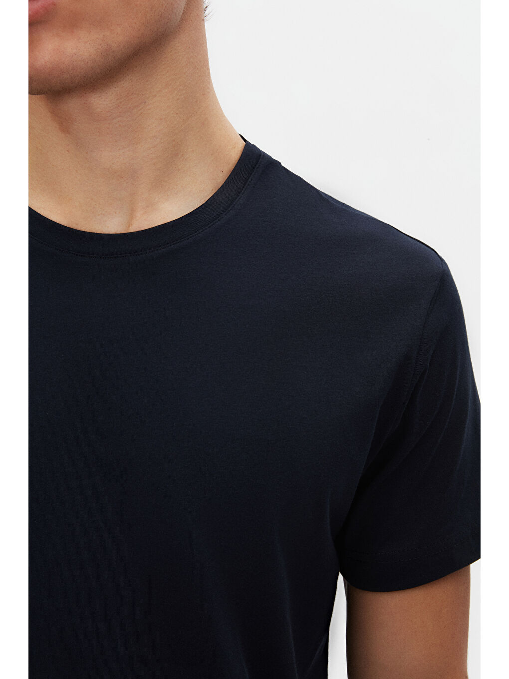 Comfort Lacivert %100 Pamuk Tişört-5