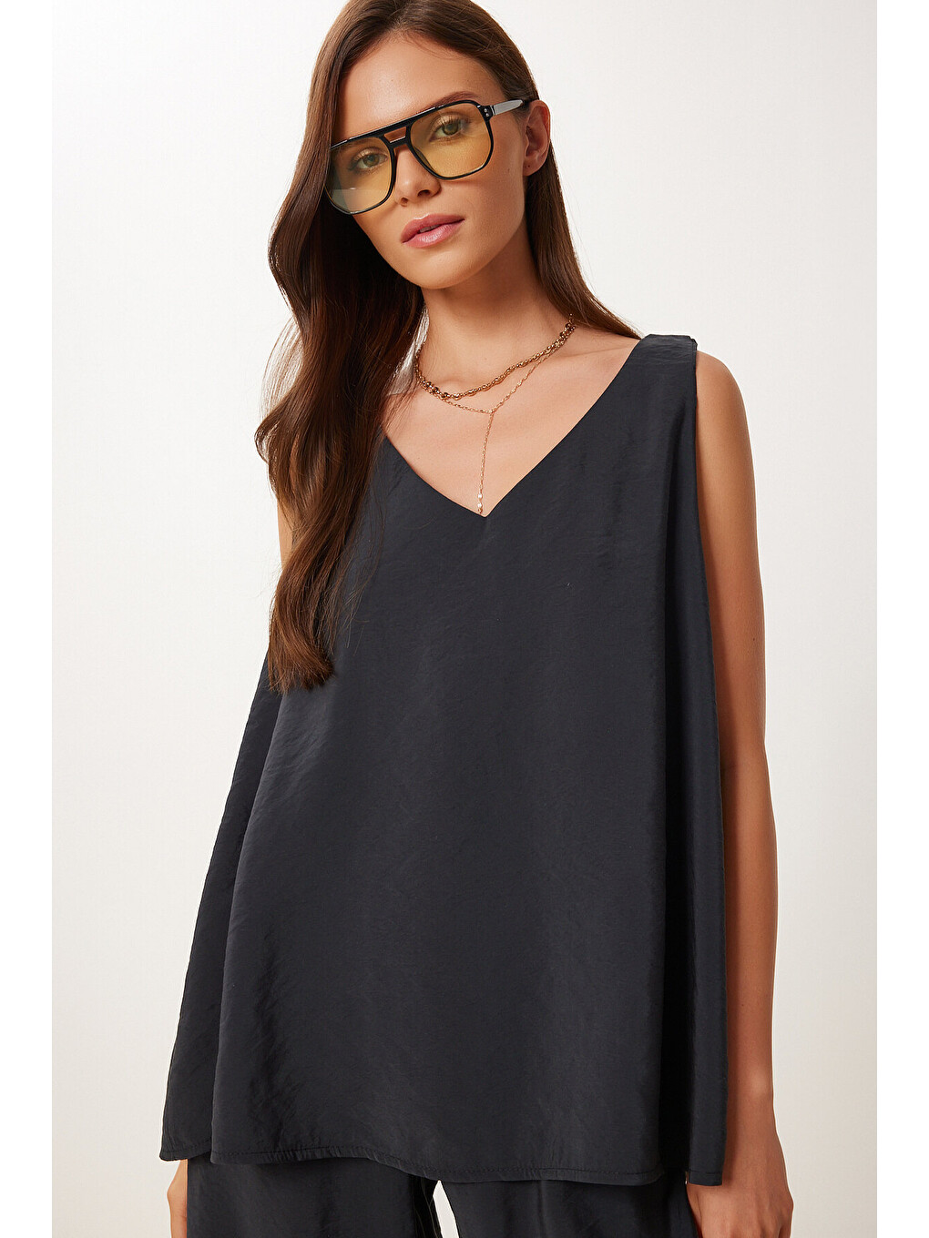 Siyah Modal Bluz Pantolon Takım SİYAH LMC0059-2